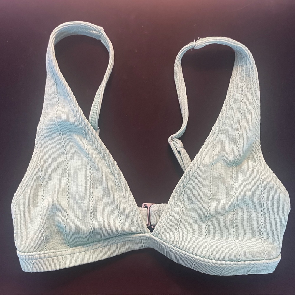 💙 Simons NWOT Vision Mint Green Ribbed Bikini Top Size Small